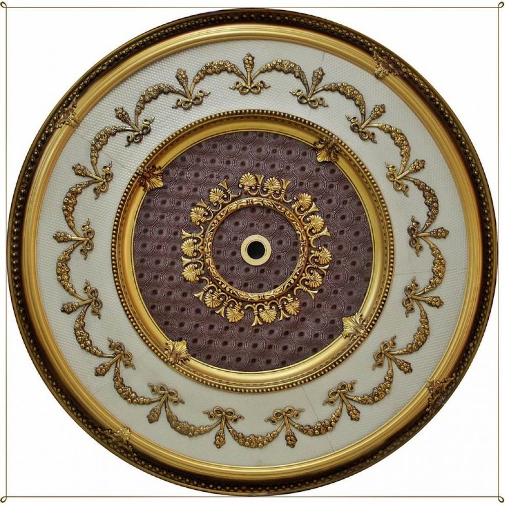 110 cm Yuvarlak Osmanli Saray Tavan Sf-066 Avize Gobegi Patina-Eskitme Altin Varakli 3D